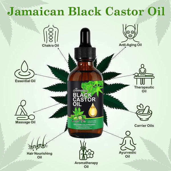 Jamaican Black Castor Oil, Organic Castor Oil, Cold Pressed Unrefined Oil for Stimulating Hair Growth, Luscious Eyelashes, Thick Eyebrows, Body Oil, Massage Oil (4 Pack)