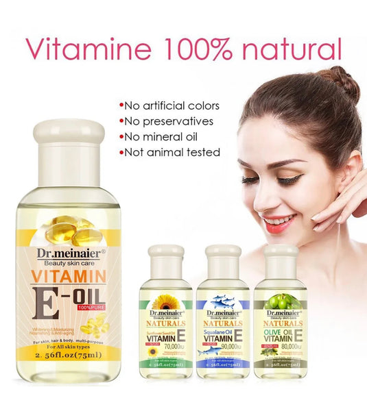 4 100% Pure Organic Vitamin E Oil Fast Absorb Skin Protection For Face & Body and Hair Essential Oil Vitamin E Oil 70000 IU Moisturizing Oil for Skin Hair & Face